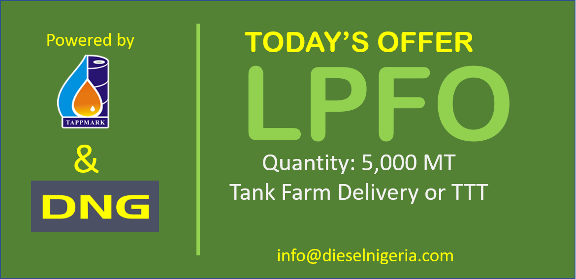 20th March 2018 LPFO OFFER : 5000 MT Low Pour Fuel Oil